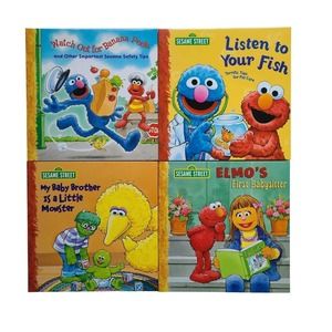 4 Kids Books Sesame Street Brother Is Monster Elmo's First Babysitter